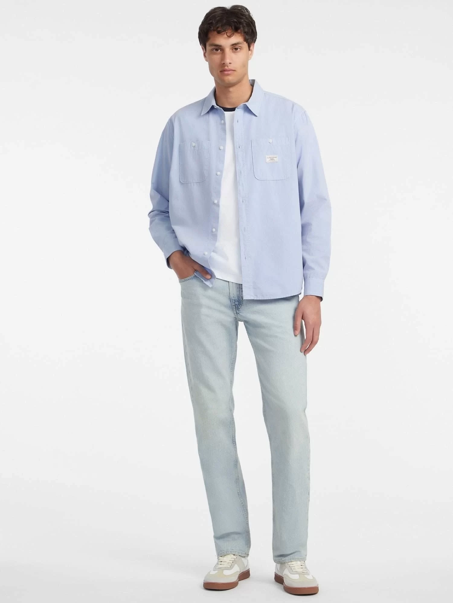 Guess jeans Gj Ls Reg Pockets Shırt Erkek Mavi Gömlek M4YH37WGCF1-G76S