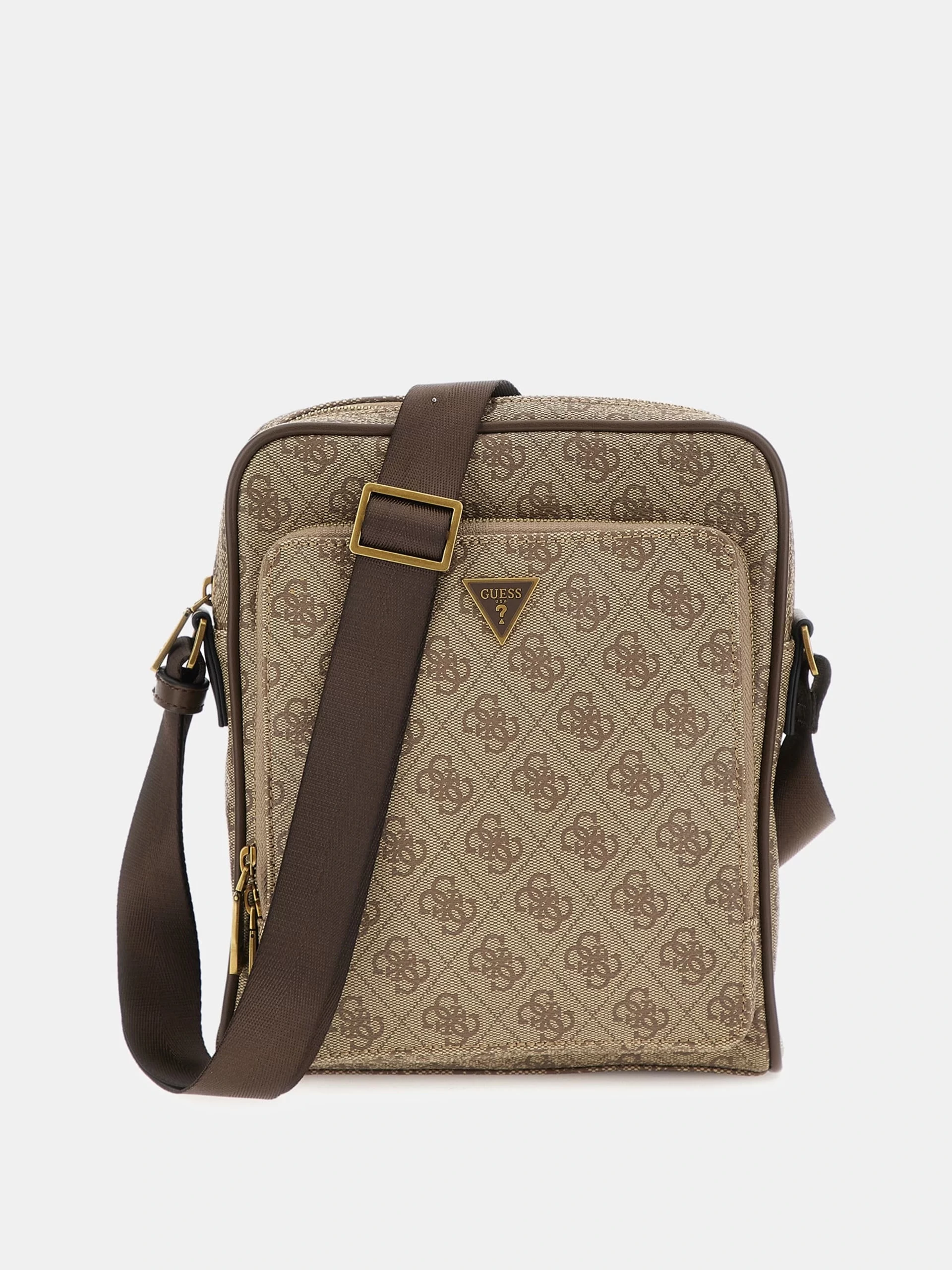 Guess Erkek Bej Kahverengi Milano Üstten Fermuarlı Ön Cepli