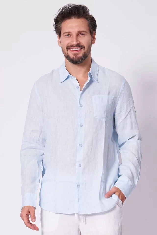 Guess Ls Napa Lınen Shırt Erkek Çok Renkli Gömlek M5GH73WH3J0-F7AO