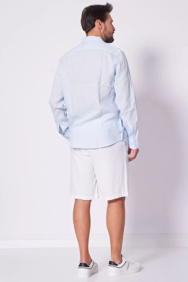 Guess Ls Napa Lınen Shırt Erkek Çok Renkli Gömlek M5GH73WH3J0-F7AO