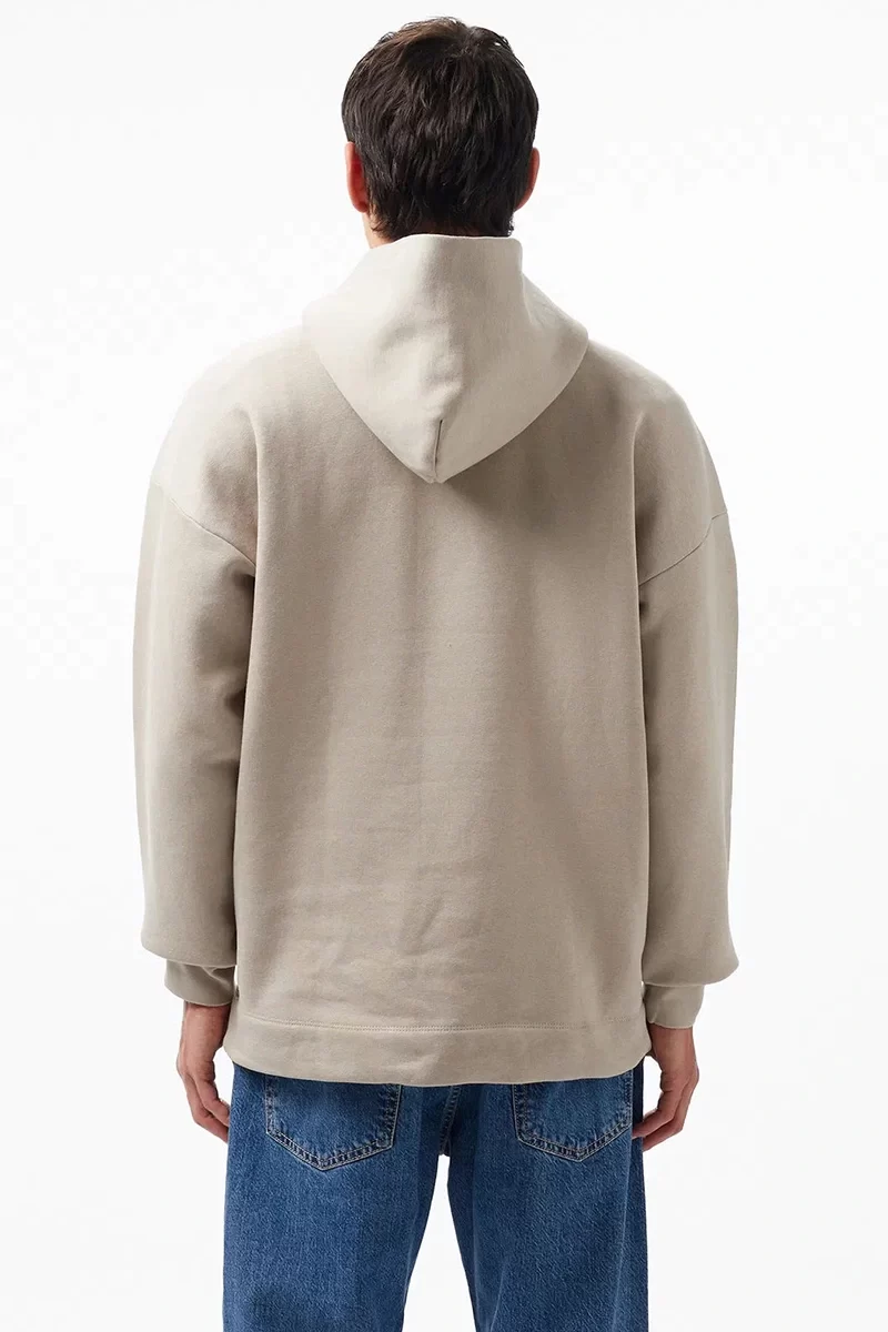 Guess Dalım Over Hooded Sweatshırt Erkek Krem Sweatshirt Z4BQ03K9V31-G1CA