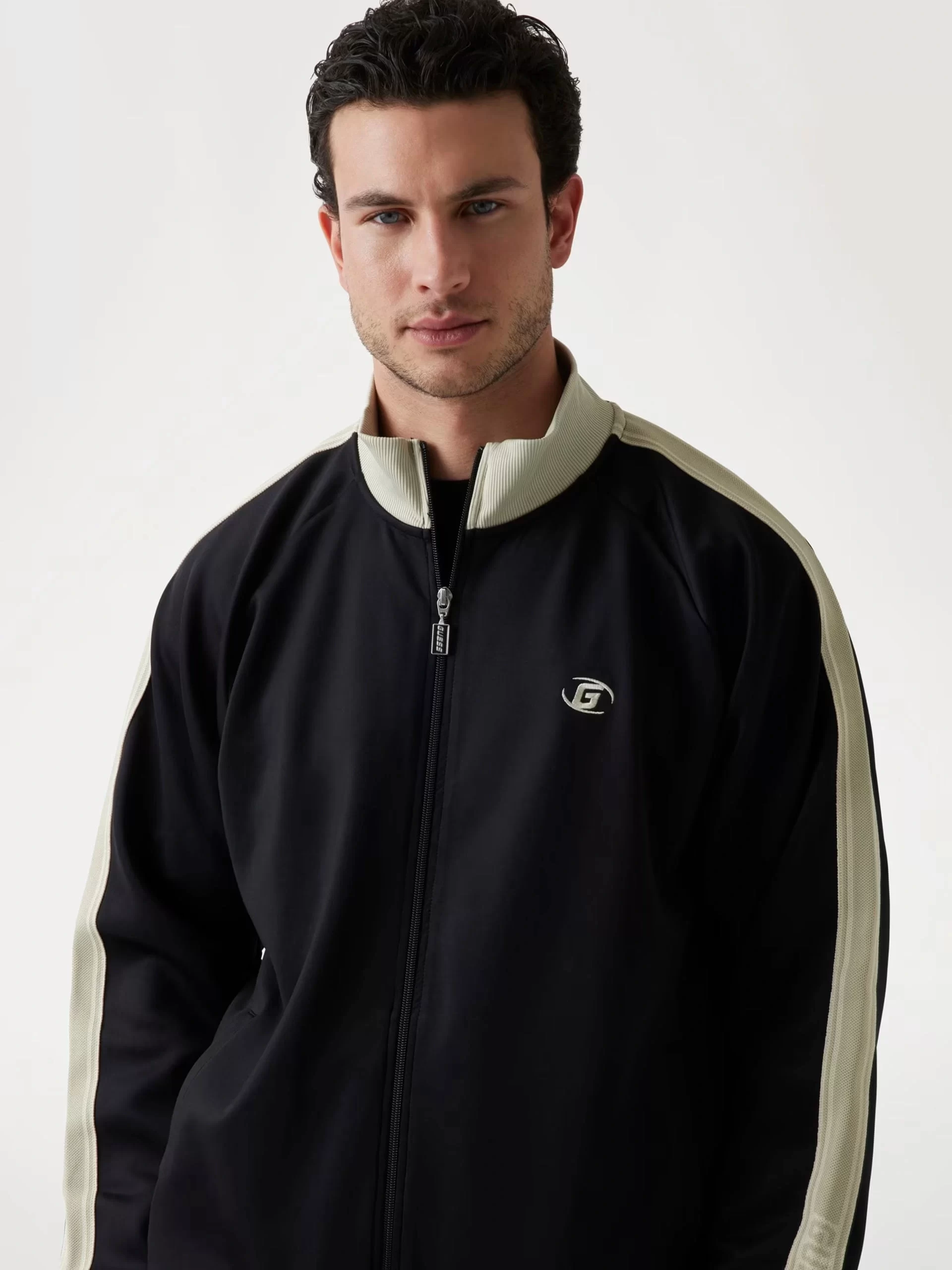 Guess Erkek Siyah Castore Fermuarlı Eşofman Üstü