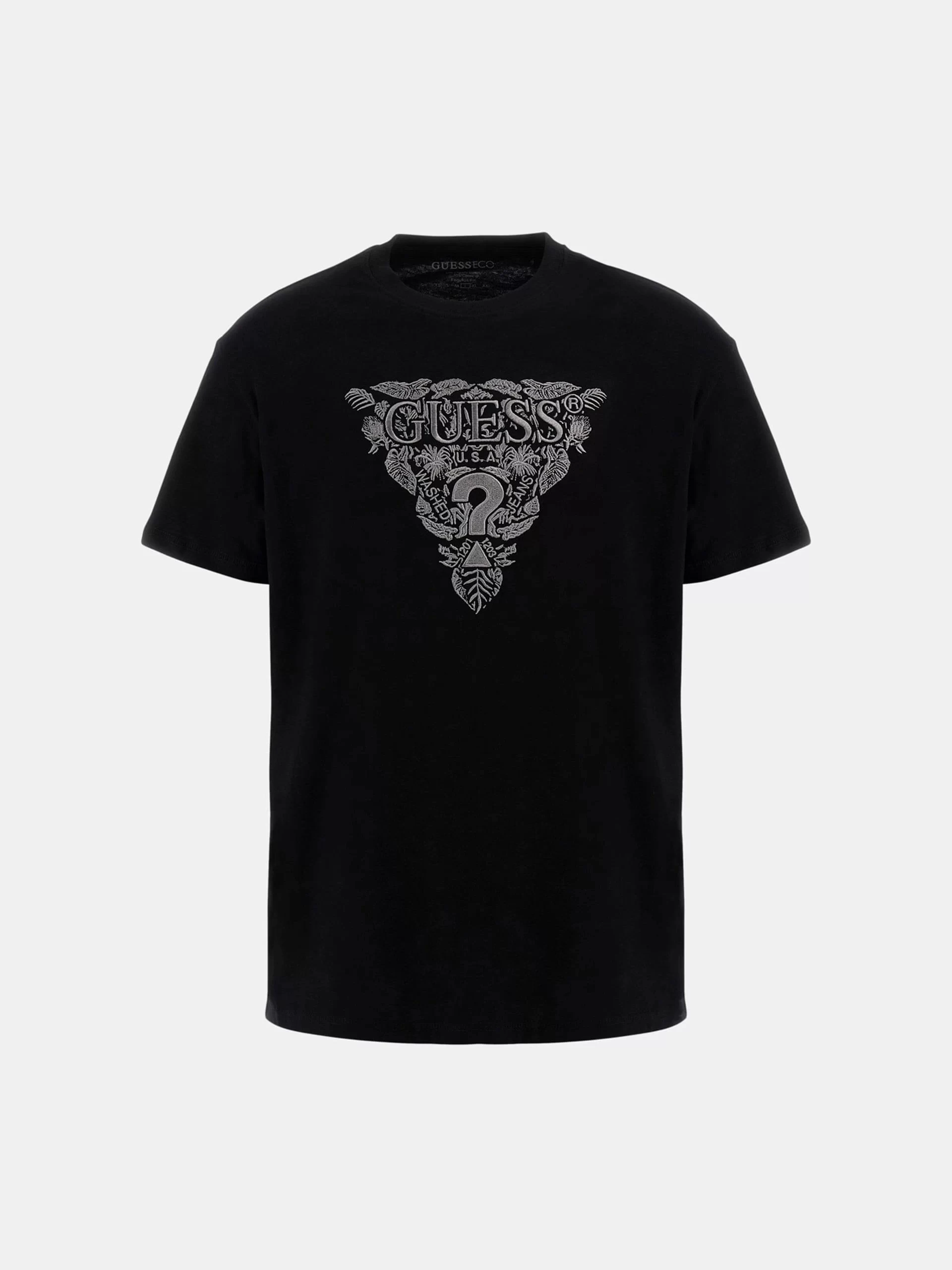 Guess Ss Cn Flower Embro Tee Erkek Siyah T-Shirt M5GI16K8FQ4-JBLK