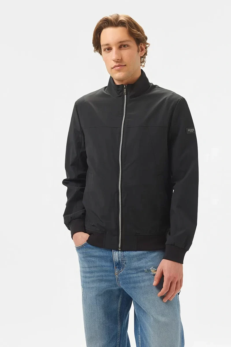 Guess Stretch Packable Bomber Erkek Siyah Ceket M5RL18WGUP2-JBLK