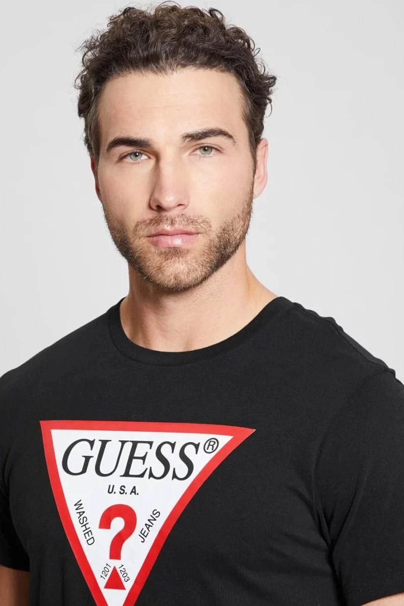 Guess Erkek Siyah Eco Triangle T-shırt