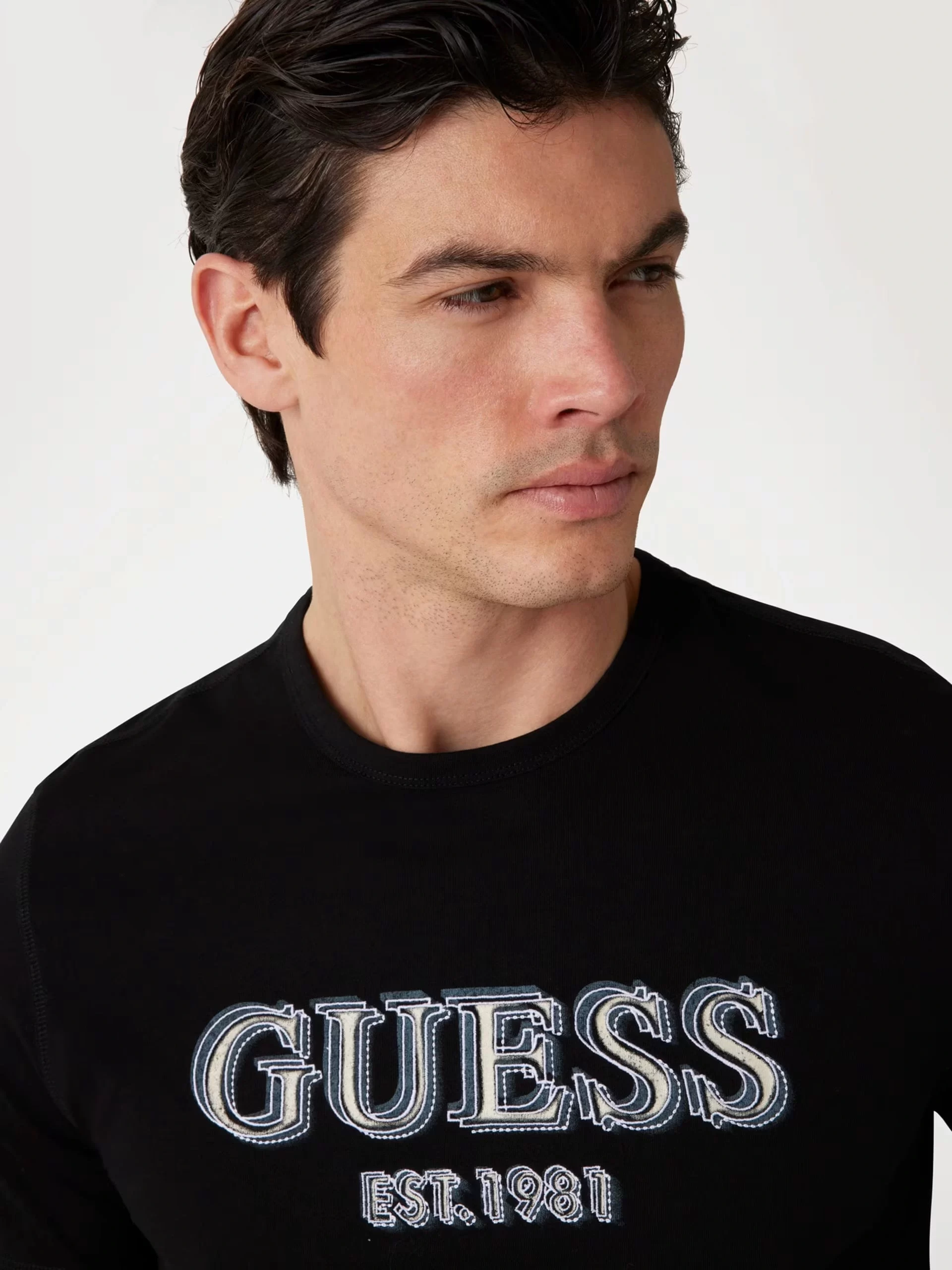 Guess Ss Cn Guess Logo Tee Erkek Siyah T-Shirt M5GI07I3Z14-JBLK