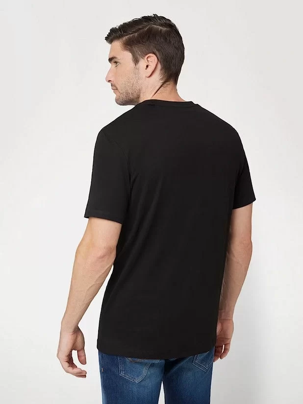 Guess Ss Guess Emb Pıma Crew Erkek Siyah T-Shirt M4GP39K7HD0-JBLK