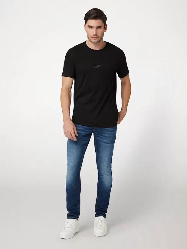 Guess Ss Guess Emb Pıma Crew Erkek Siyah T-Shirt M4GP39K7HD0-JBLK