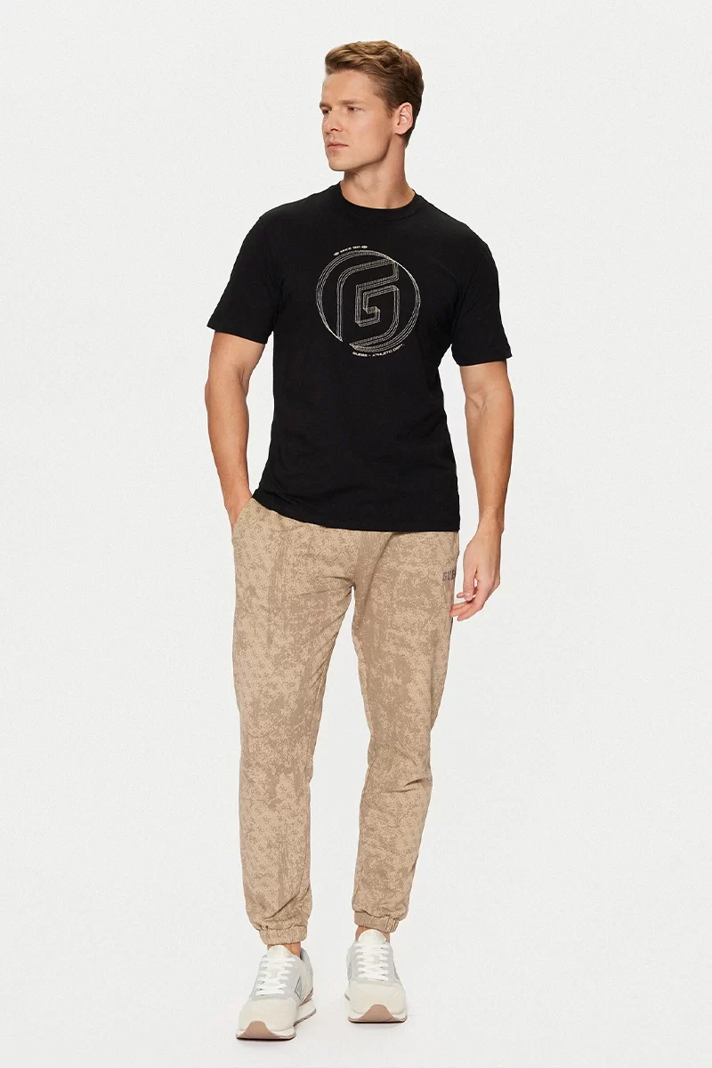 Guess Kefka Cn T-Shırt Erkek Siyah T-Shirt Z5RI01J1314-JBLK