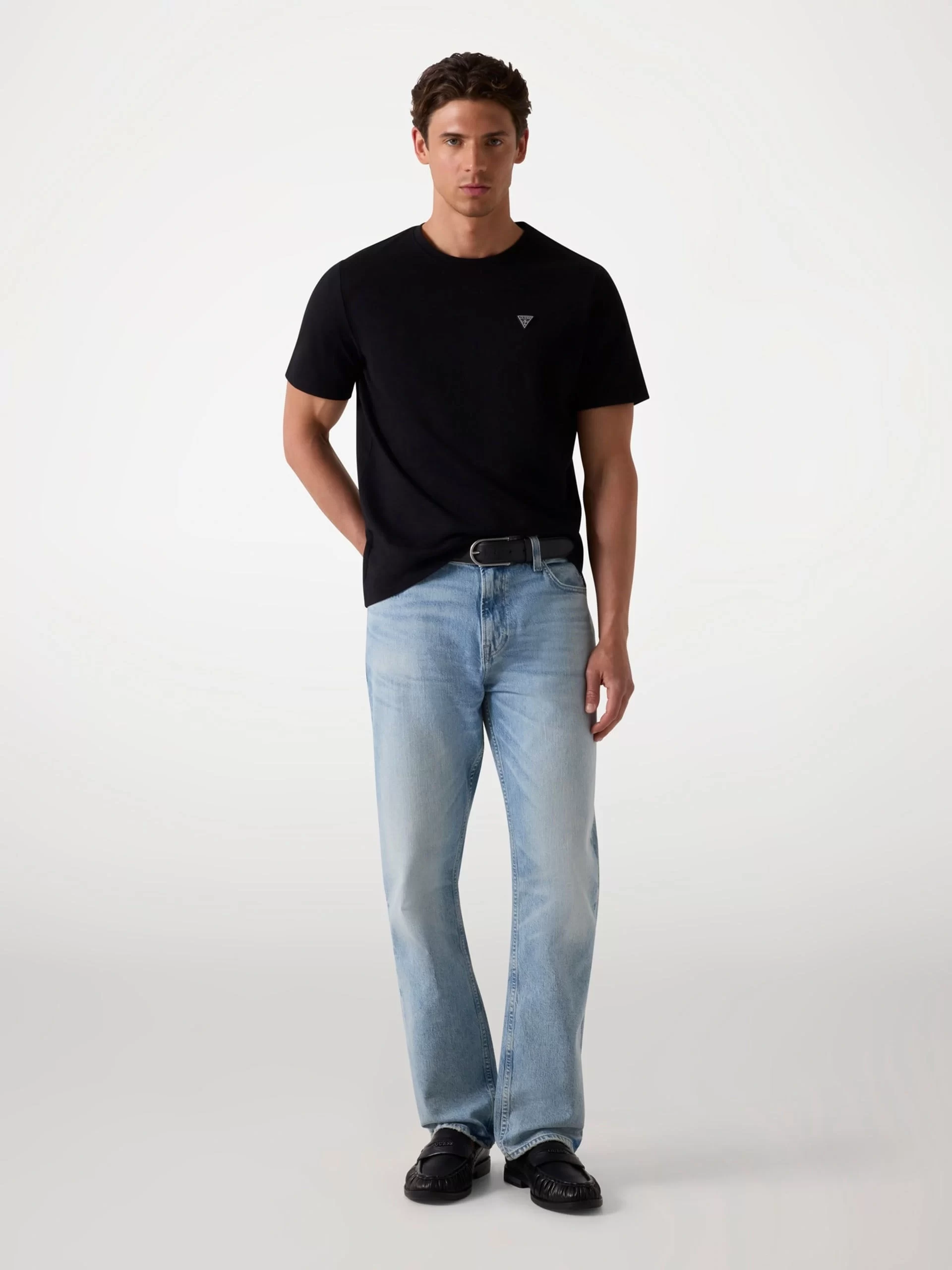 Guess Ss Cn Patch Tee Erkek Siyah T-Shirt M4YI0AKCCM1-JBLK