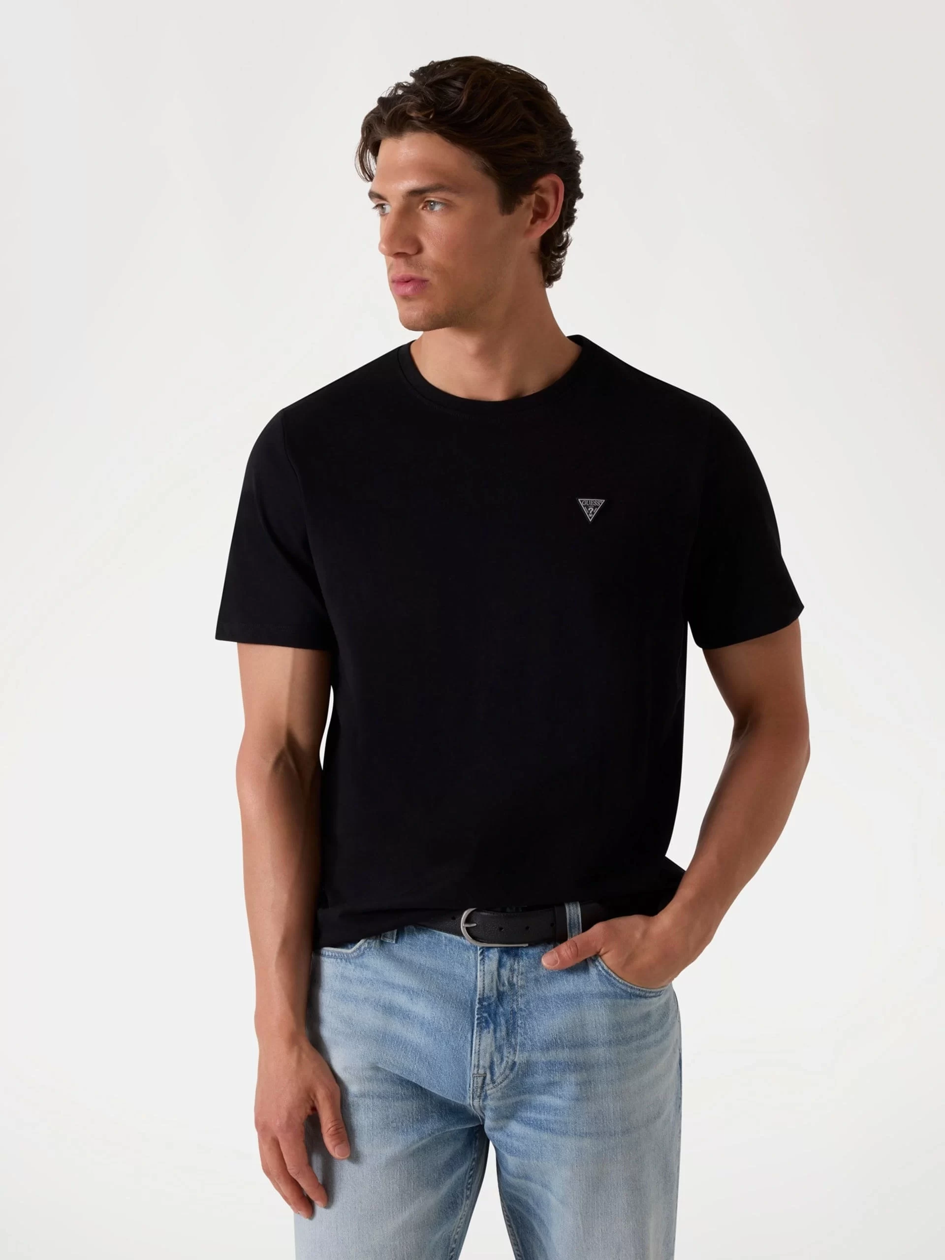 Guess Ss Cn Patch Tee Erkek Siyah T-Shirt M4YI0AKCCM1-JBLK