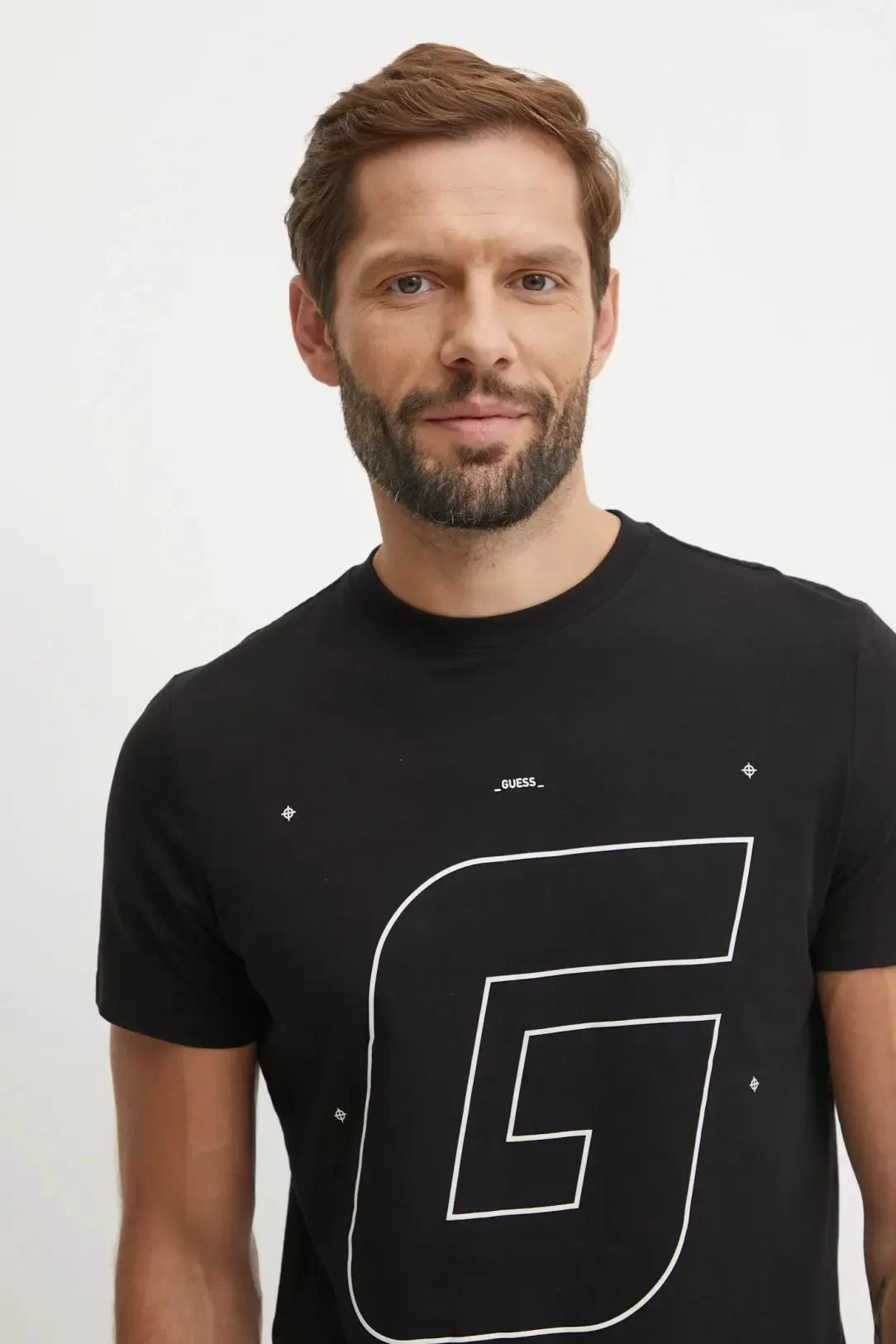 Guess Anser Ss Cn T-Shırt Erkek Siyah T-Shirt Z4BI07J1314-JBLK