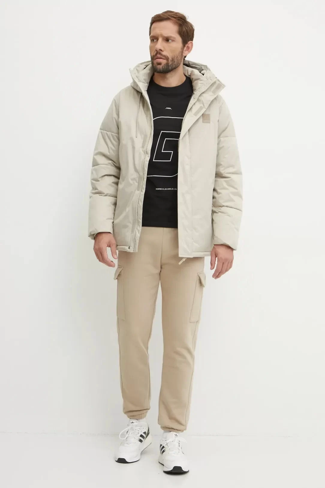 Guess Anser Ss Cn T-Shırt Erkek Siyah T-Shirt Z4BI07J1314-JBLK