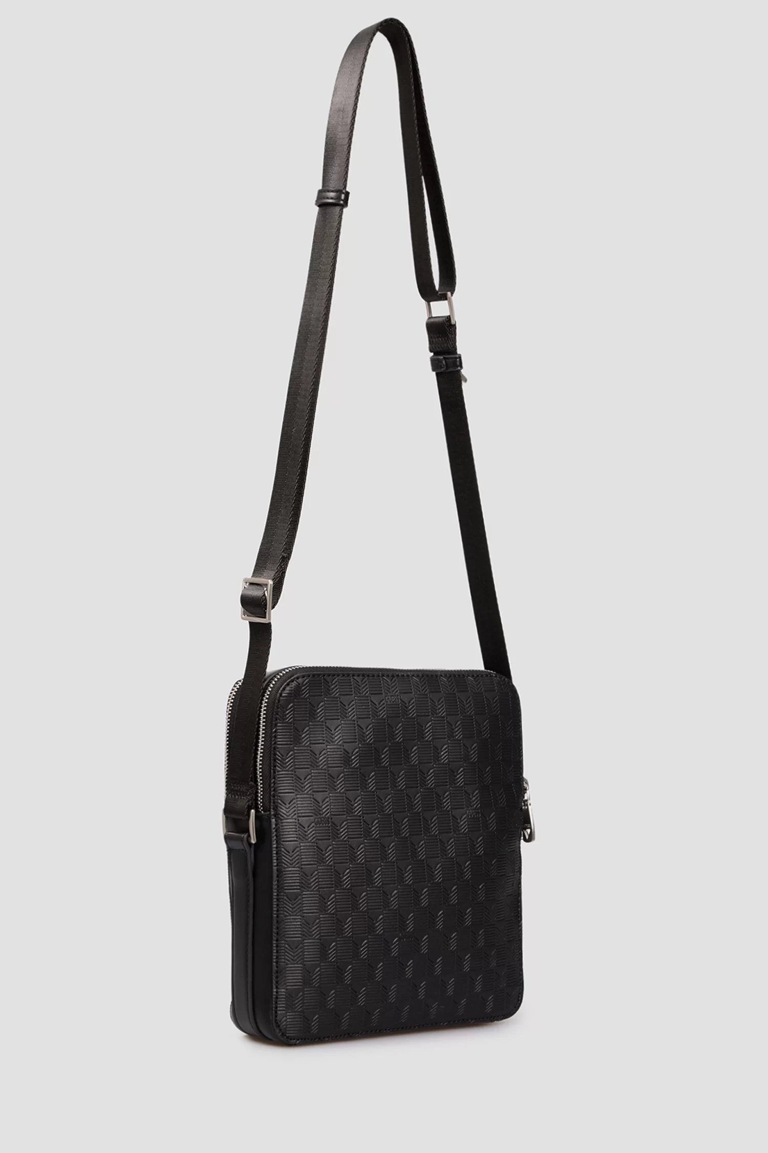 Guess Erkek Siyah Torino Çift Fermuarlı ve Dikey Cepli Cross