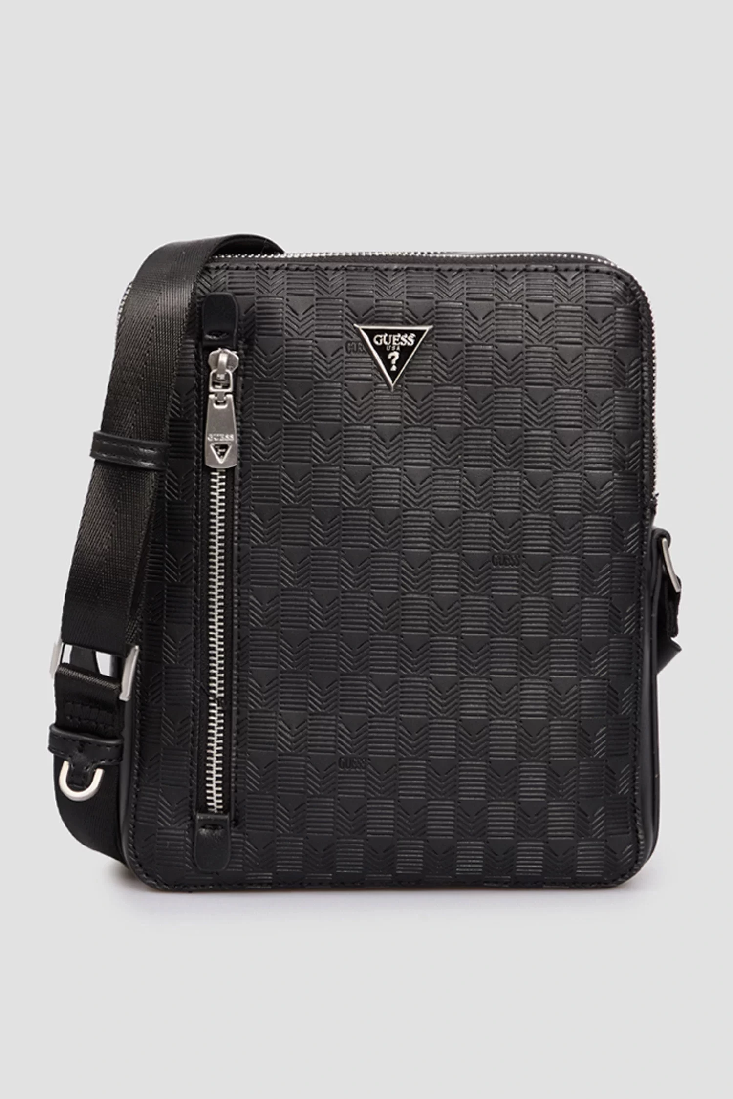 Guess Erkek Siyah Torino Çift Fermuarlı ve Dikey Cepli Cross