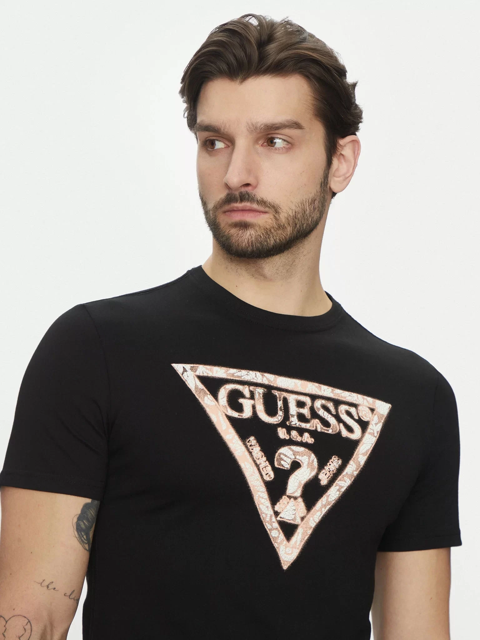 Guess Ss Cn Trıangle Tee Erkek Siyah T-Shirt M5GI06I3Z14-JBLK