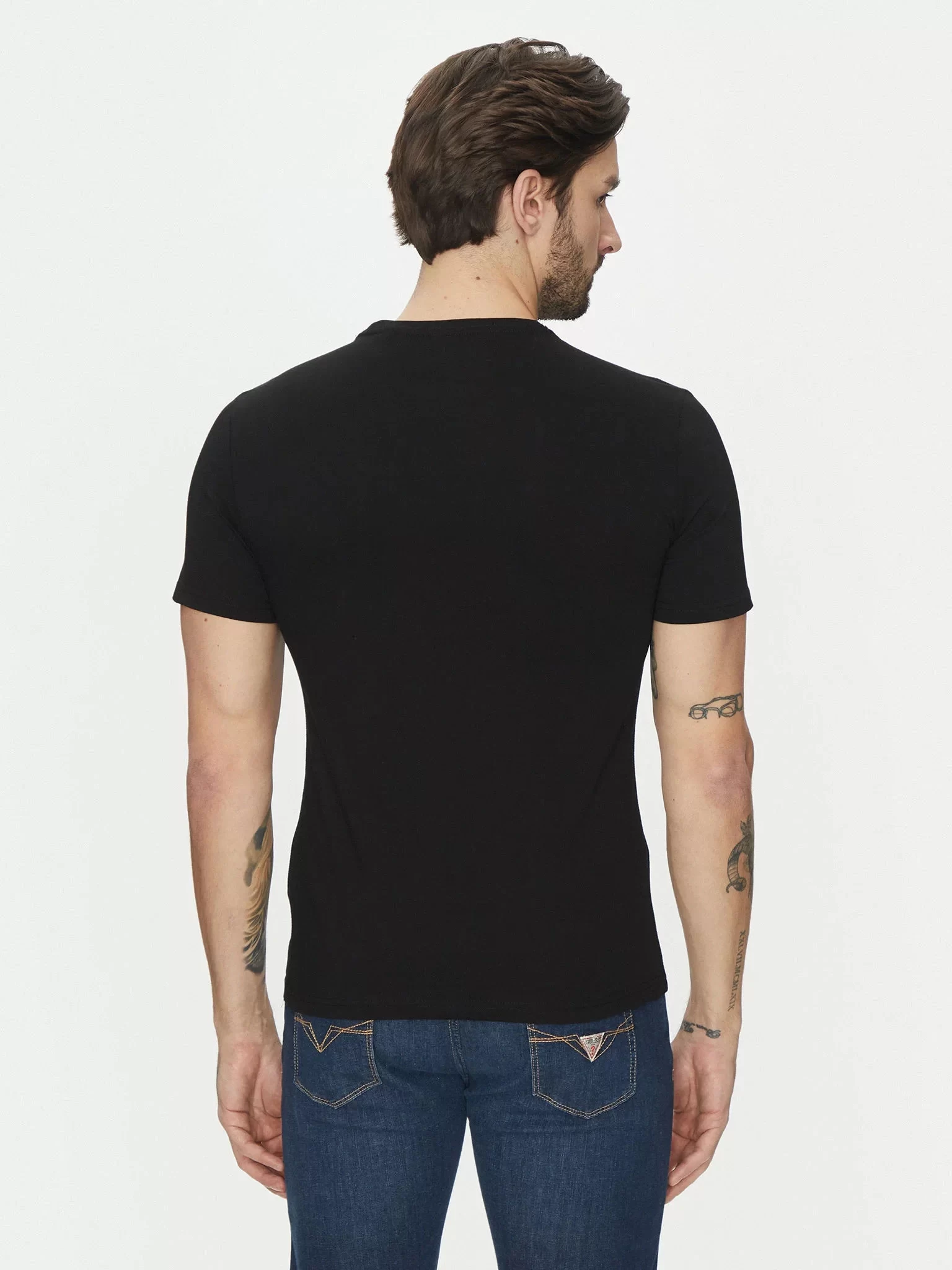 Guess Ss Cn Trıangle Tee Erkek Siyah T-Shirt M5GI06I3Z14-JBLK