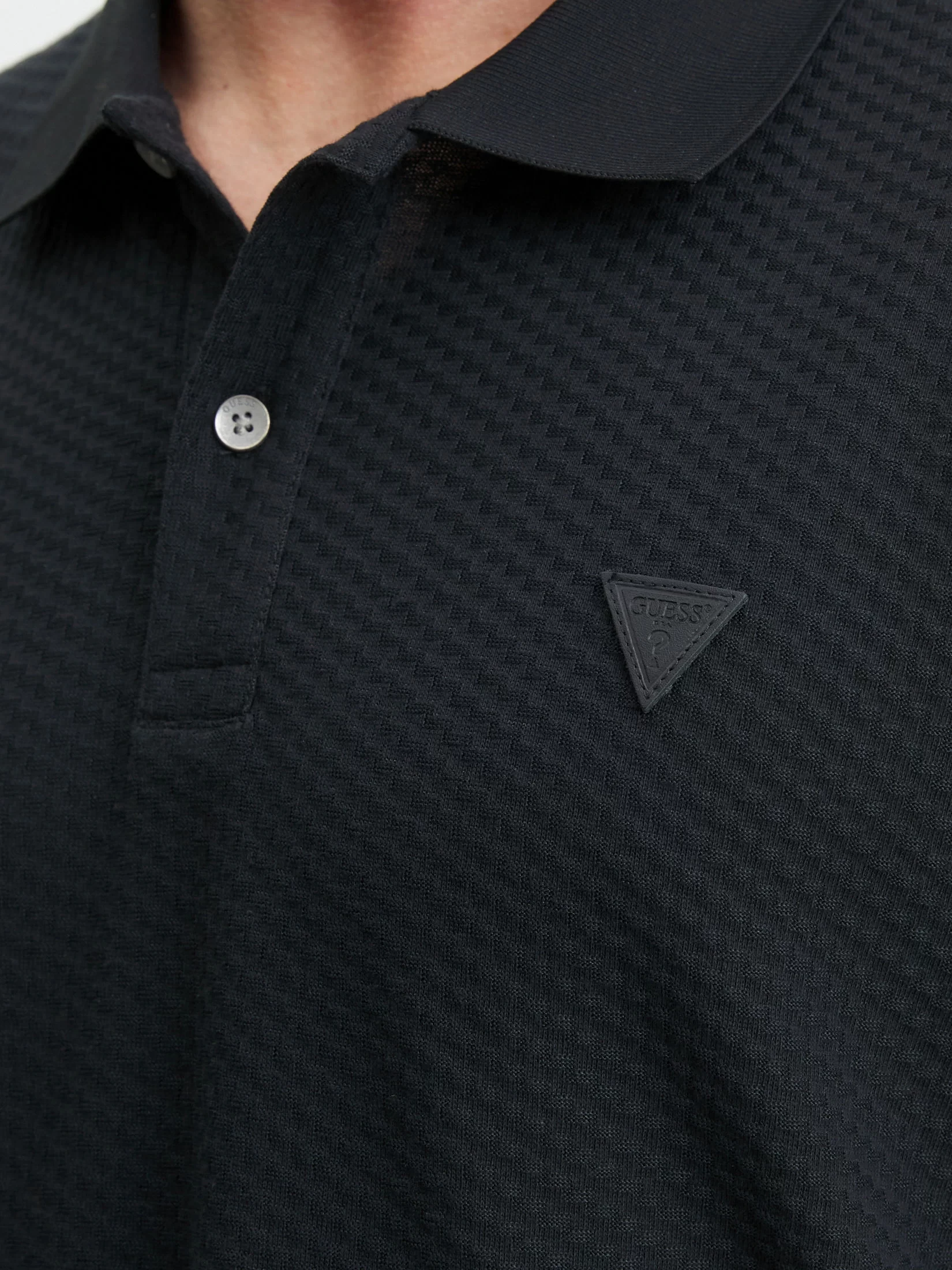 Guess Small Trıangle Ss Polo Erkek Siyah T-Shirt M5RP01KCLQ2-JBLK