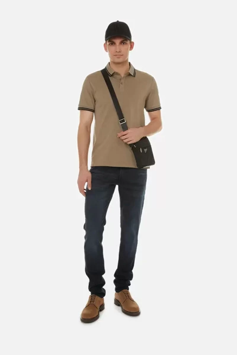 Guess Ss Sports Pıque Trngl Polo Erkek Kahverengi T-Shirt M2GP34KARS0-G1O5