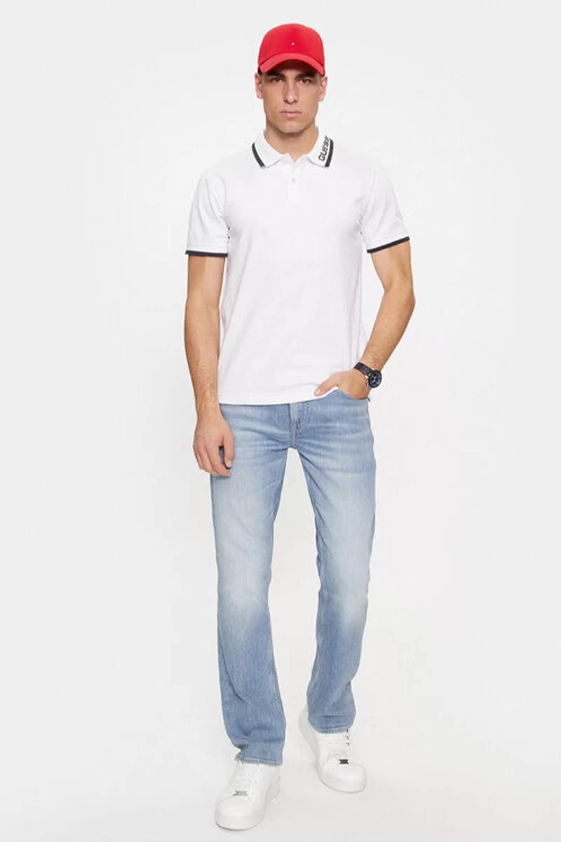 Guess Lyle Ss Polo Erkek Beyaz T-Shirt M5RP60K7O64-G011