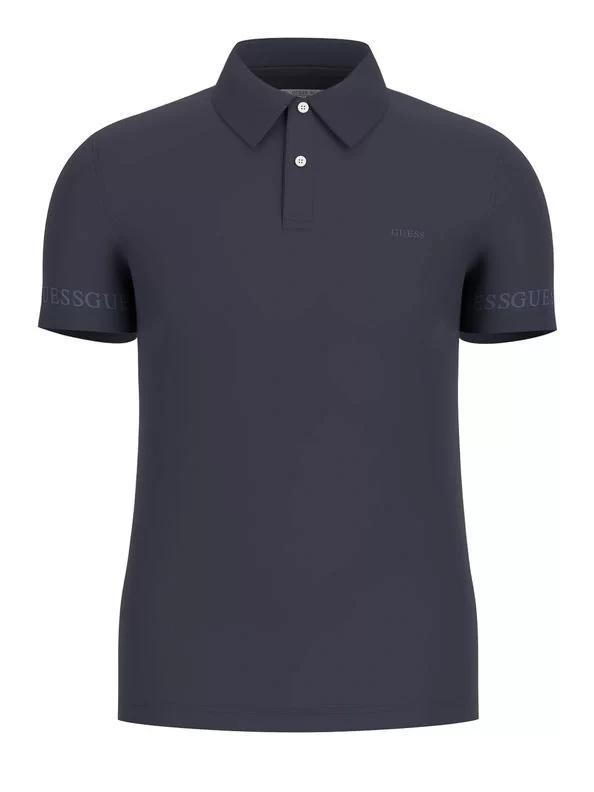 Guess Erkek  Logolu Lacivert T-Shirt