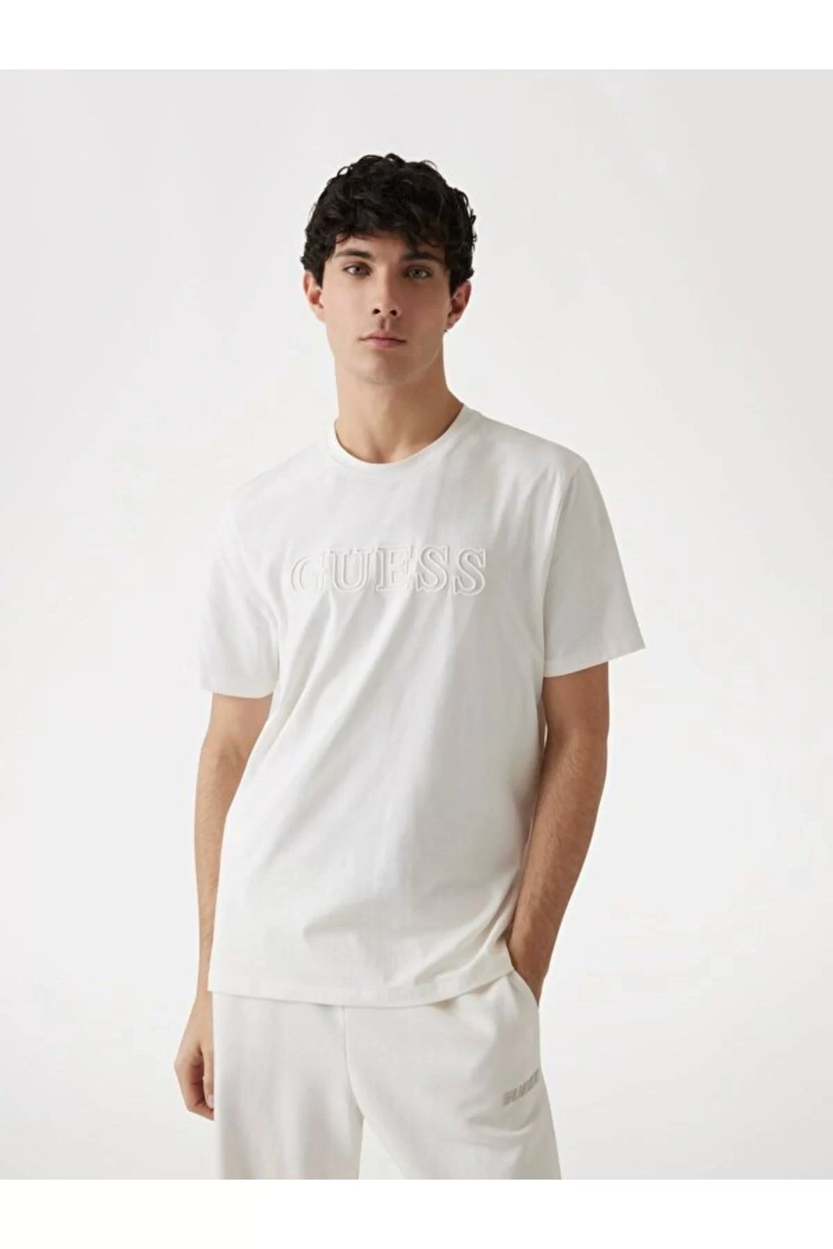 Guess Ss Alphy T-Shırt Erkek Beyaz T-Shirt Z2YI11J1314-G3I1