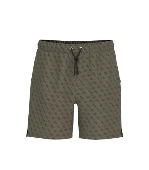 Guess Swımtrunk Medıum Wıld Palms Erkek Yeşil Mayo F5GT08WH3Z0-P8GP
