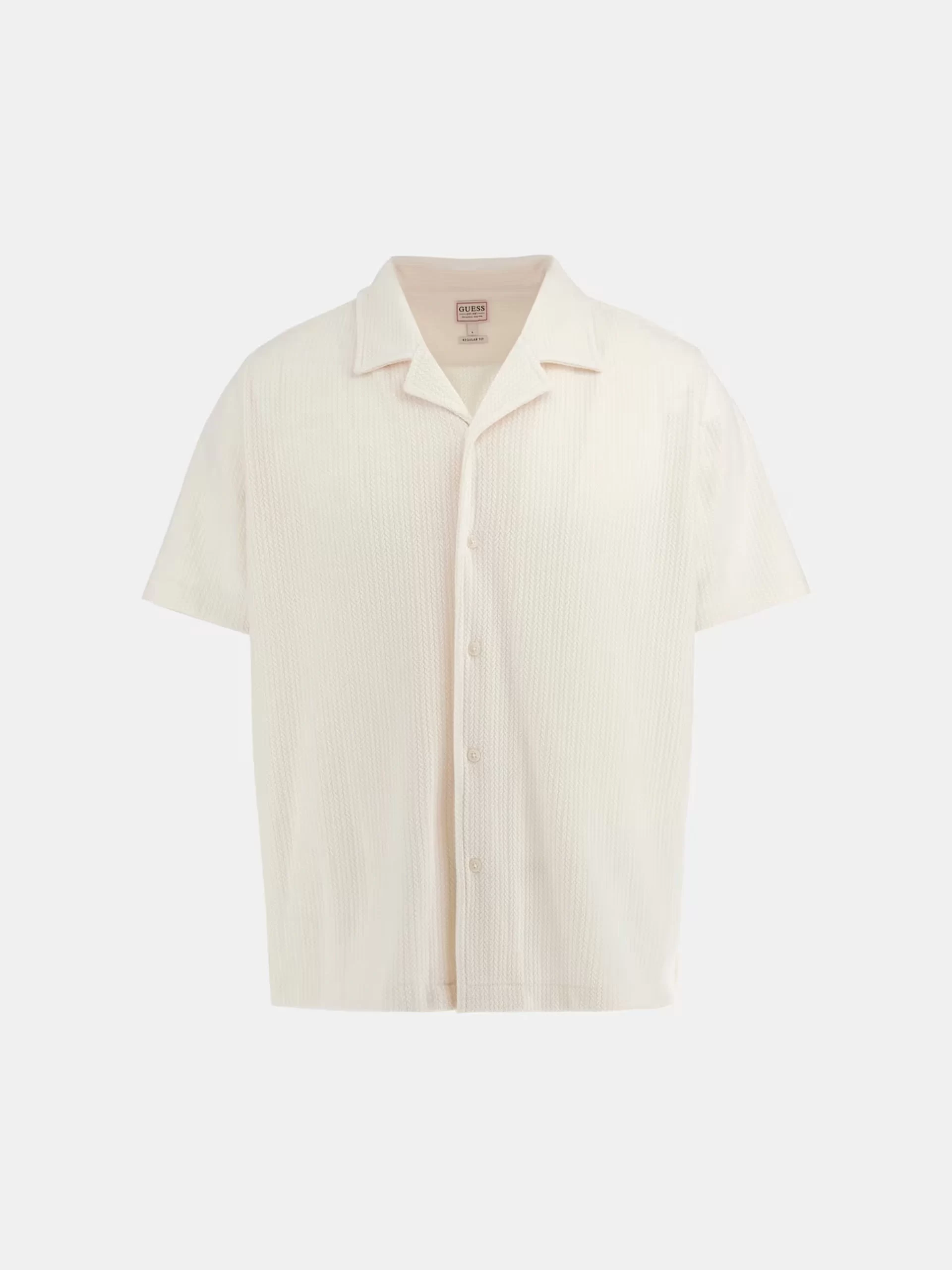 Guess Ss Baron Textured Knıt Shırt Erkek Beyaz T-Shirt M5GP21KCRY0-G047