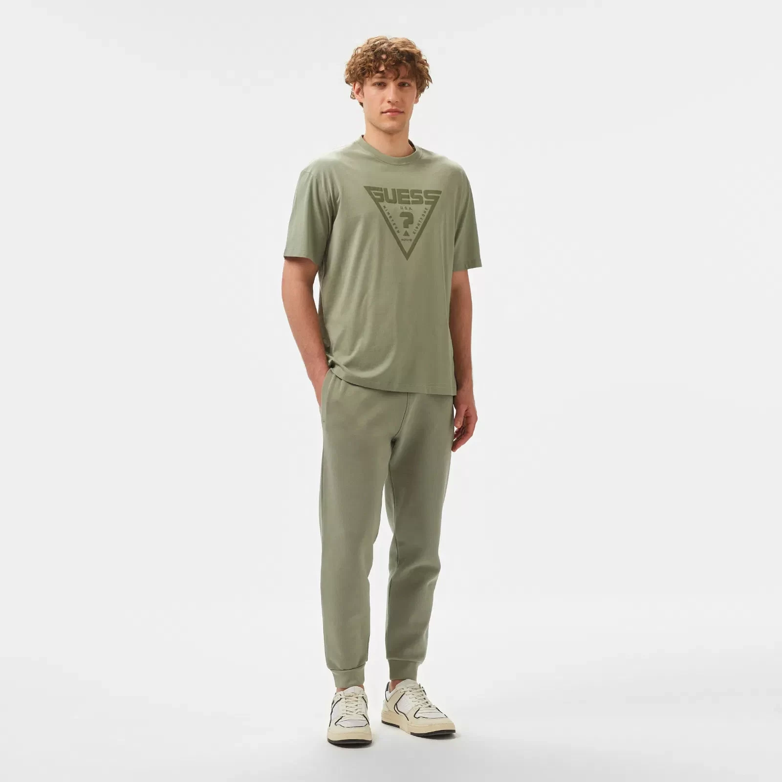 Guess Azha Cn Over T-Shırt Erkek Yeşil T-Shirt Z4BI02I3Z14-G855