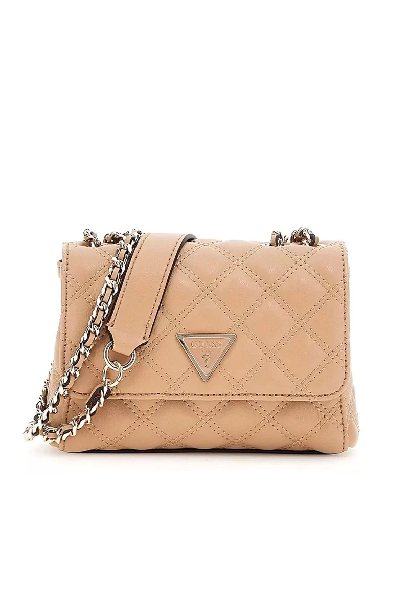 Guess Gıully Mını 2 Comp Cnvrtbl Flp Kadın Bej Mini Çanta HWQG8748740-BEI