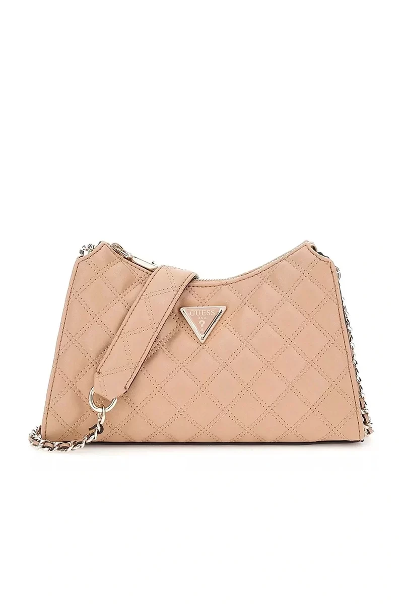 Guess Gıully Top Zıp Shoulder Bag Kadın Bej Omuz Çantası HWQG8748130-BEI