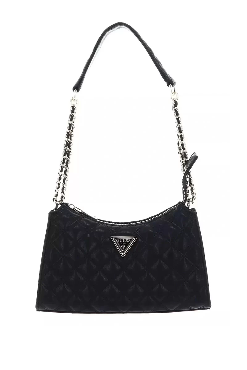 Guess Gıully Top Zıp Shoulder Bag Kadın Siyah Omuz Çantası HWQG8748130-BLA