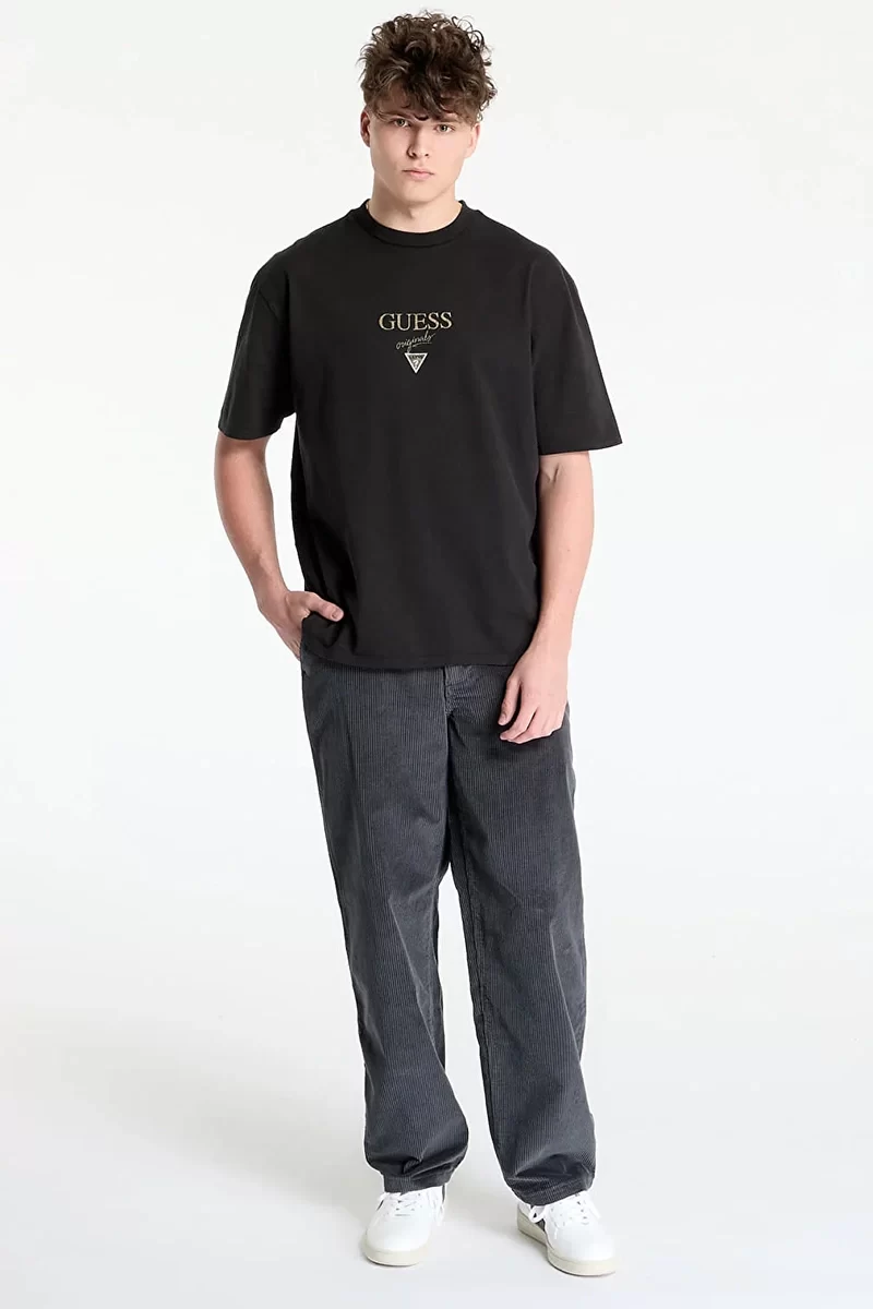 Guess Go Prınted Baker Logo Tee Erkek Siyah T-Shirt M5GI69K8FQ4-JTMU