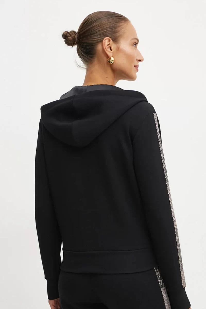 Guess Hooded Scuba Sweatshırt Kadın Siyah Eşofman Üstü W5RQ03KBYE2-JBLK