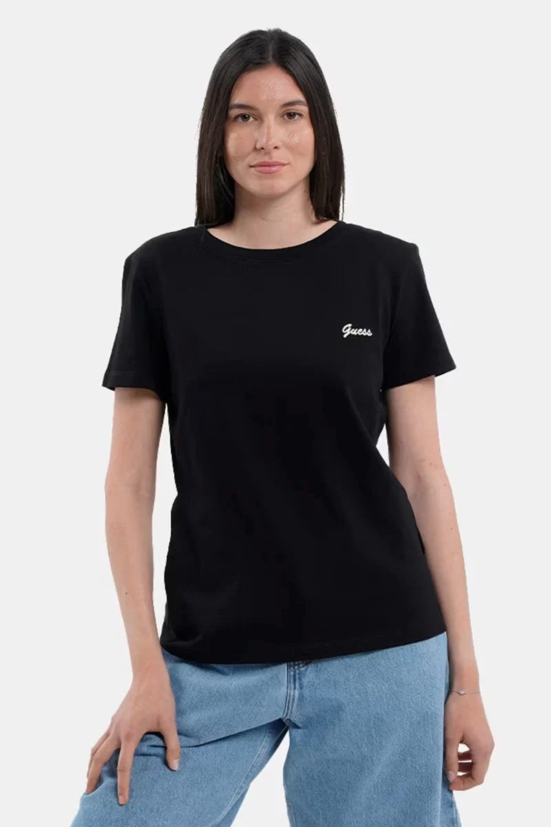 Guess Irıs Jersey T-Shırt Kadın Siyah T-Shirt V5GI06KCRZ1-JBLK