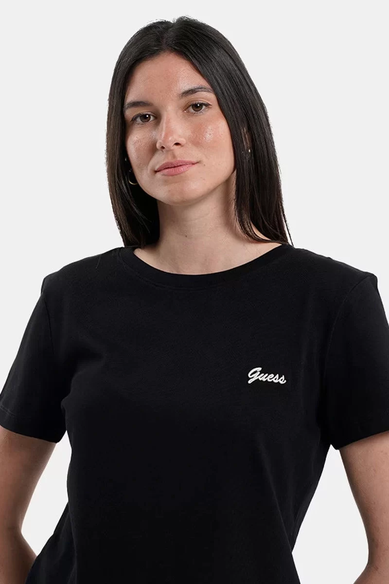 Guess Irıs Jersey T-Shırt Kadın Siyah T-Shirt V5GI06KCRZ1-JBLK