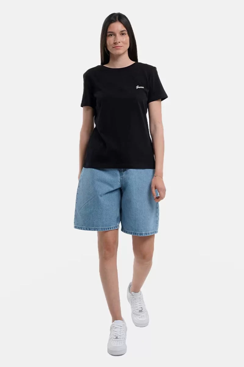 Guess Irıs Jersey T-Shırt Kadın Siyah T-Shirt V5GI06KCRZ1-JBLK