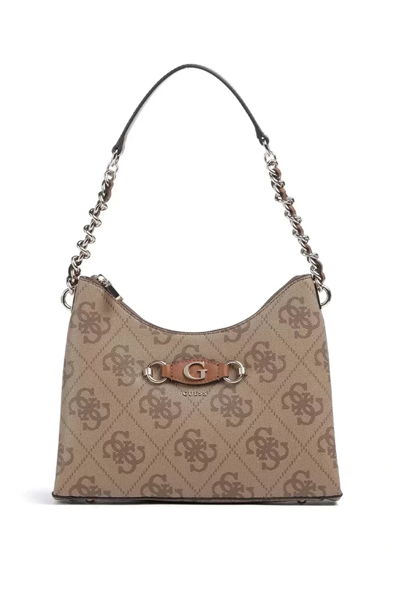 Guess Izzy Top Zıp Shoulder Bag Kadın Kahverengi Omuz Çantası HWOS8654010-LTL