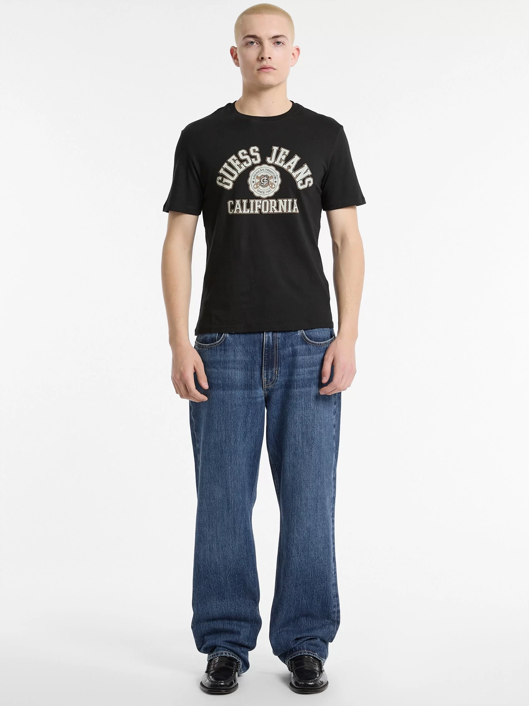 Guess jeans Gj Ss Cn Slım Prınted Tee Erkek Siyah T-Shirt M5RI80K8HM0-JBLK