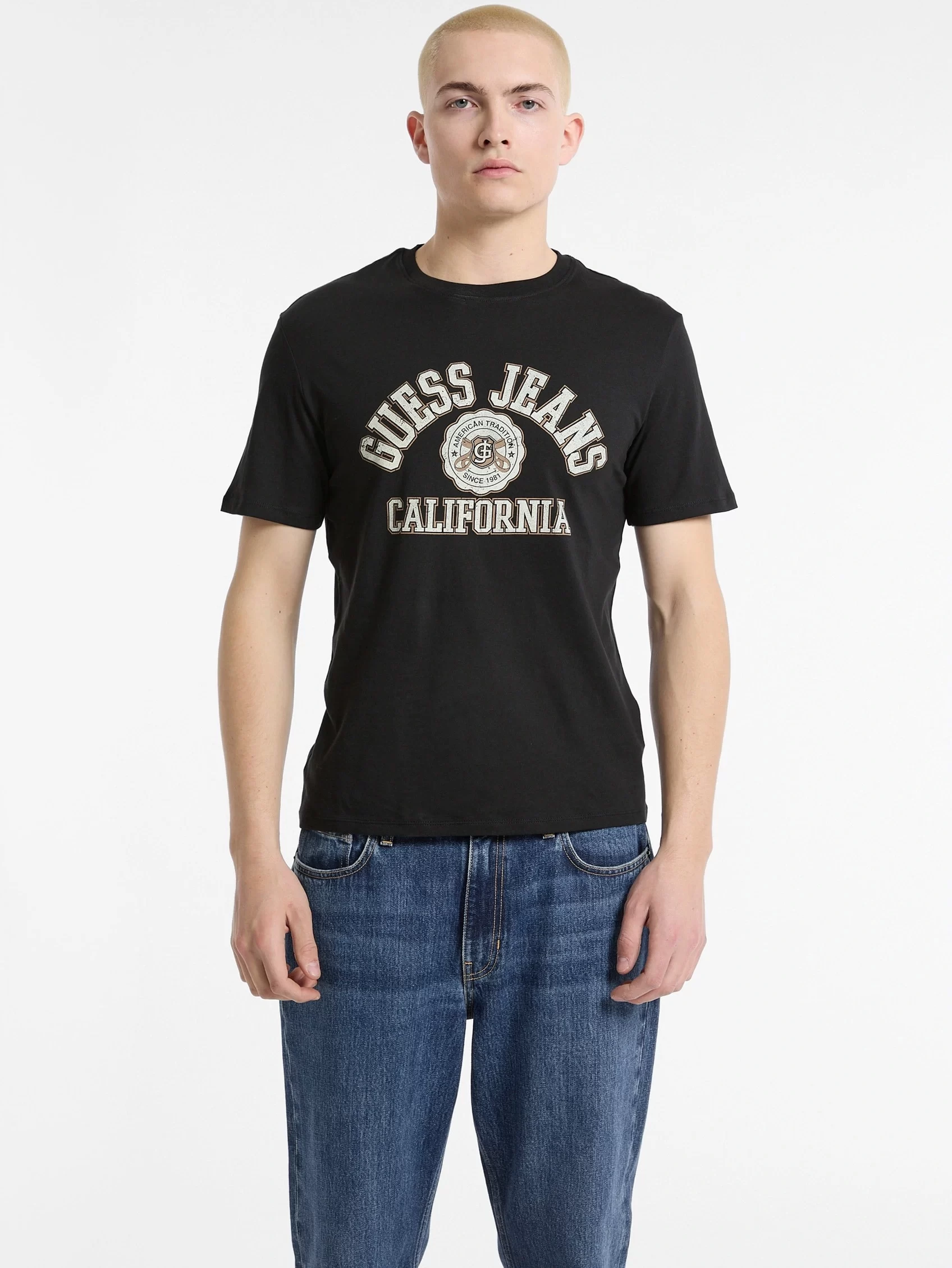 Guess jeans Gj Ss Cn Slım Prınted Tee Erkek Siyah T-Shirt M5RI80K8HM0-JBLK