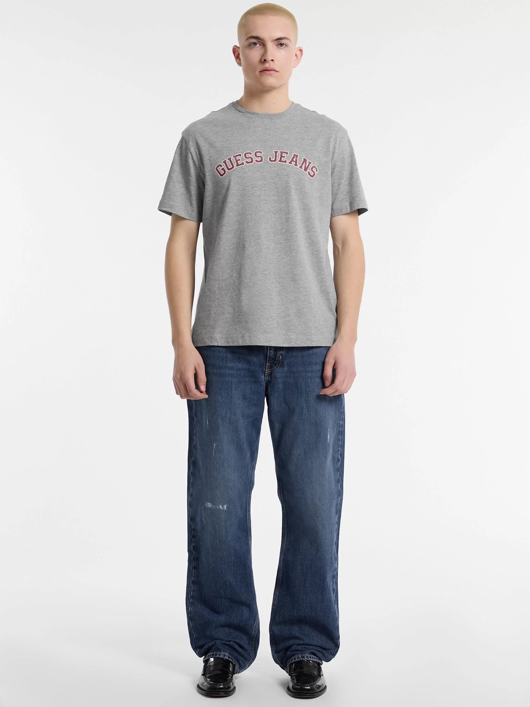 Guess jeans Gj Ss Cn Reg Collegıate Tee Erkek Gri T-Shirt M5RI75K8FQ4-H90Z
