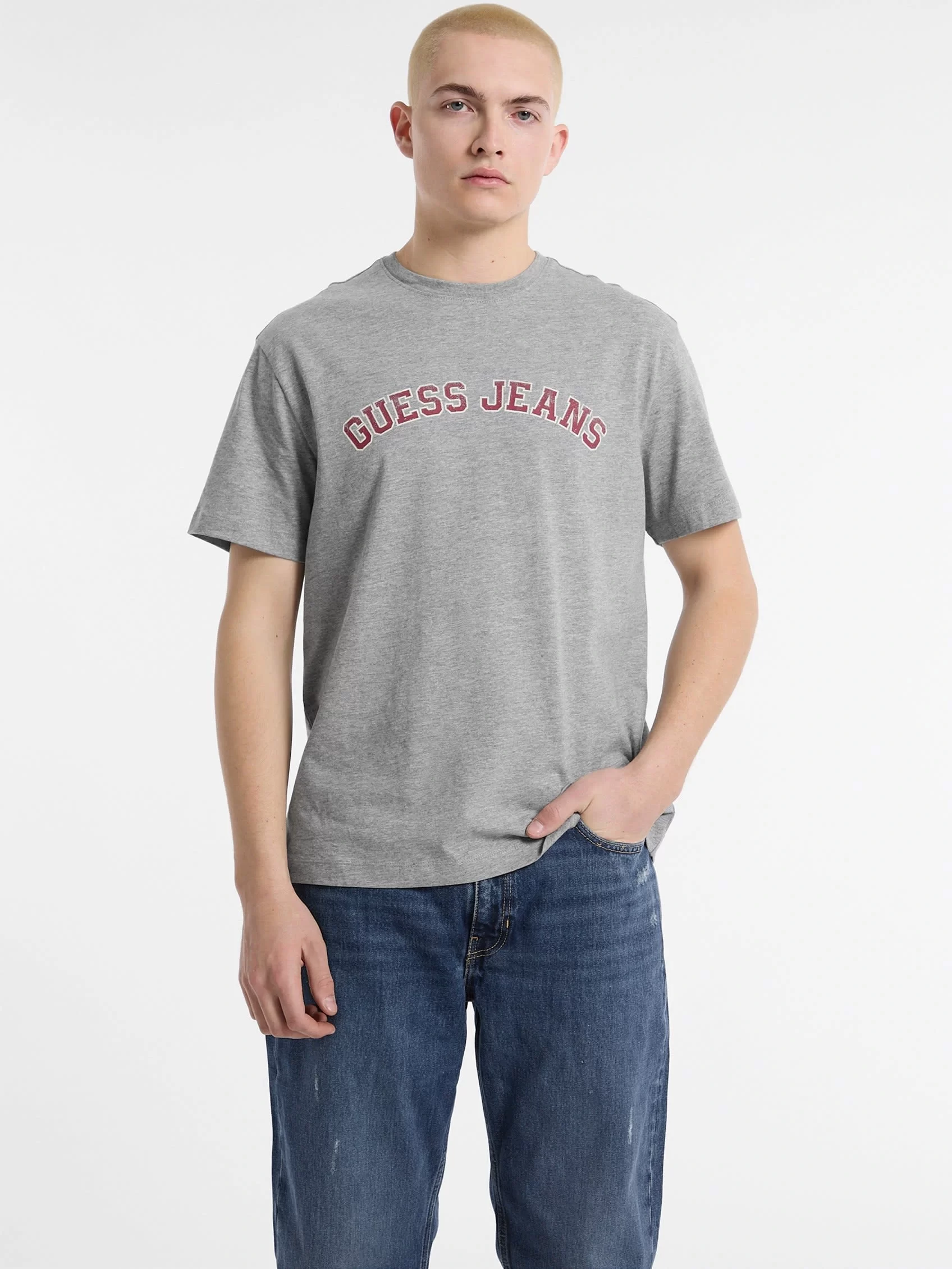Guess jeans Gj Ss Cn Reg Collegıate Tee Erkek Gri T-Shirt M5RI75K8FQ4-H90Z