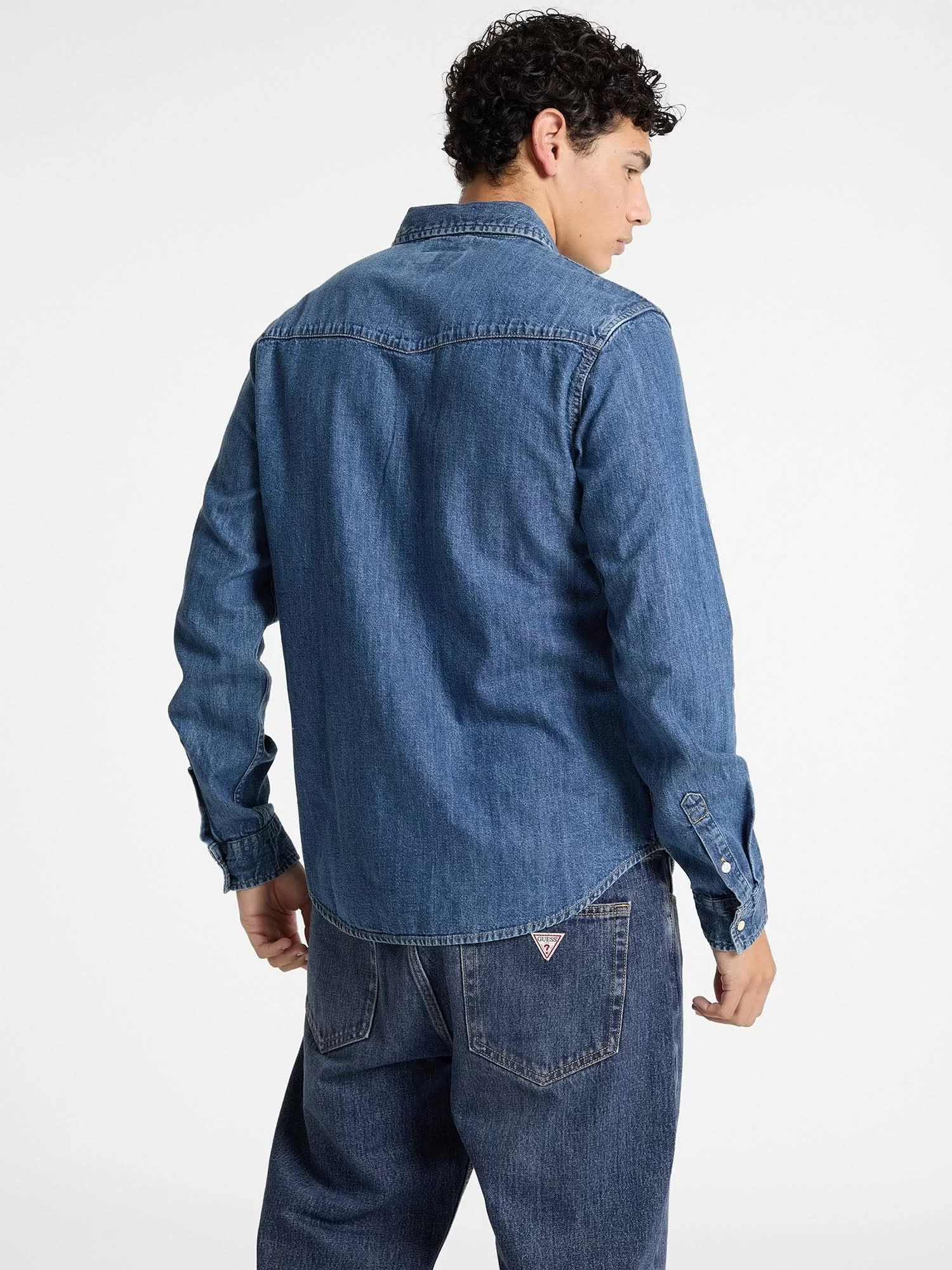 Guess jeans Gj Slım Ls Denım Shırt Erkek Mavi Gömlek M4YH55D5EI1-GJRW