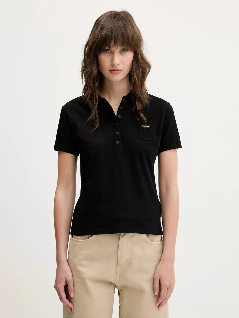 Guess jeans Gj Ss Slım Polo Kadın Siyah T-Shirt W5GP73KCYR1-JBLK