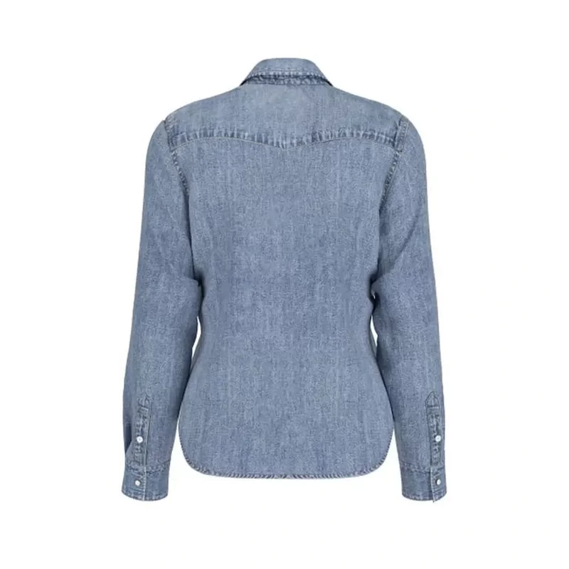 Guess jeans Gj Slım Ls Denım Shırt Kadın Mavi Gömlek W5RH35D5M81-GJMW