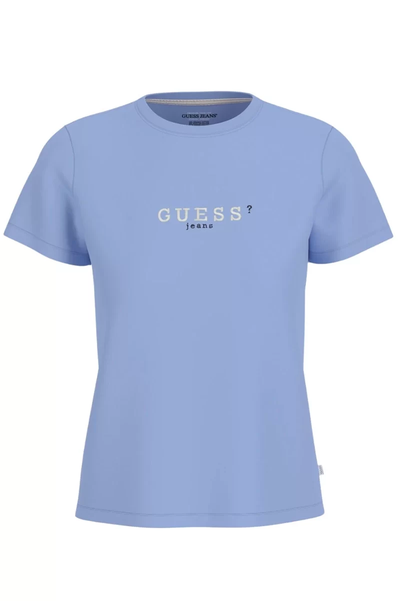 Guess jeans Gj Ss Cn Reg 3D Embr Guess Tee Kadın Mavi T-Shirt W5RI54J1314-G7CP