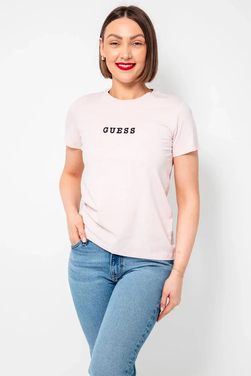 Guess jeans Gj Ss Cn Reg 3D Embr Guess Tee Kadın Pembe T-Shirt W5RI54J1314-A61U