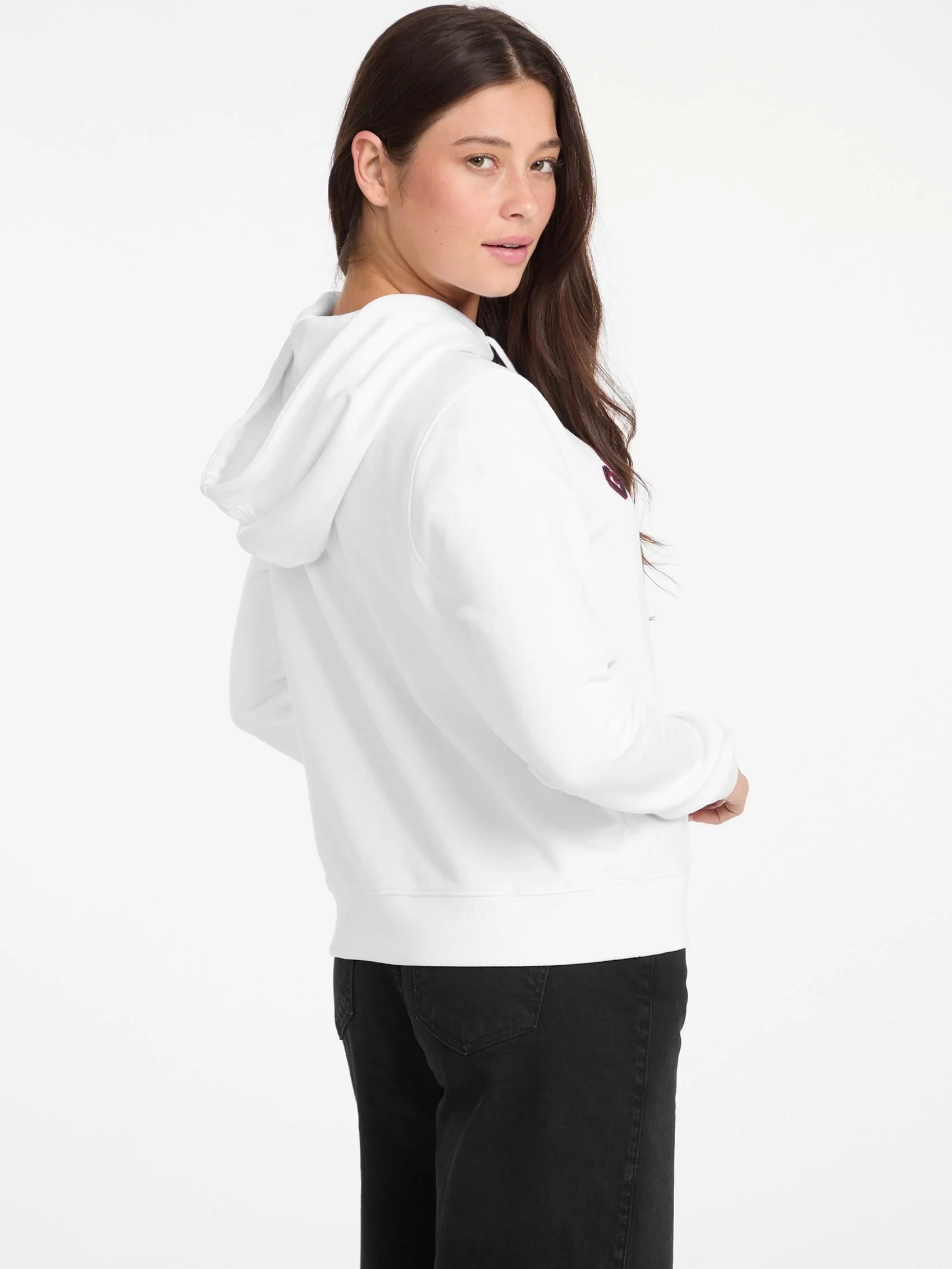 Guess jeans Gj Reg Hoodıe College Sweatsh Kadın Beyaz Sweatshirt W5RQ17K68I4-G011