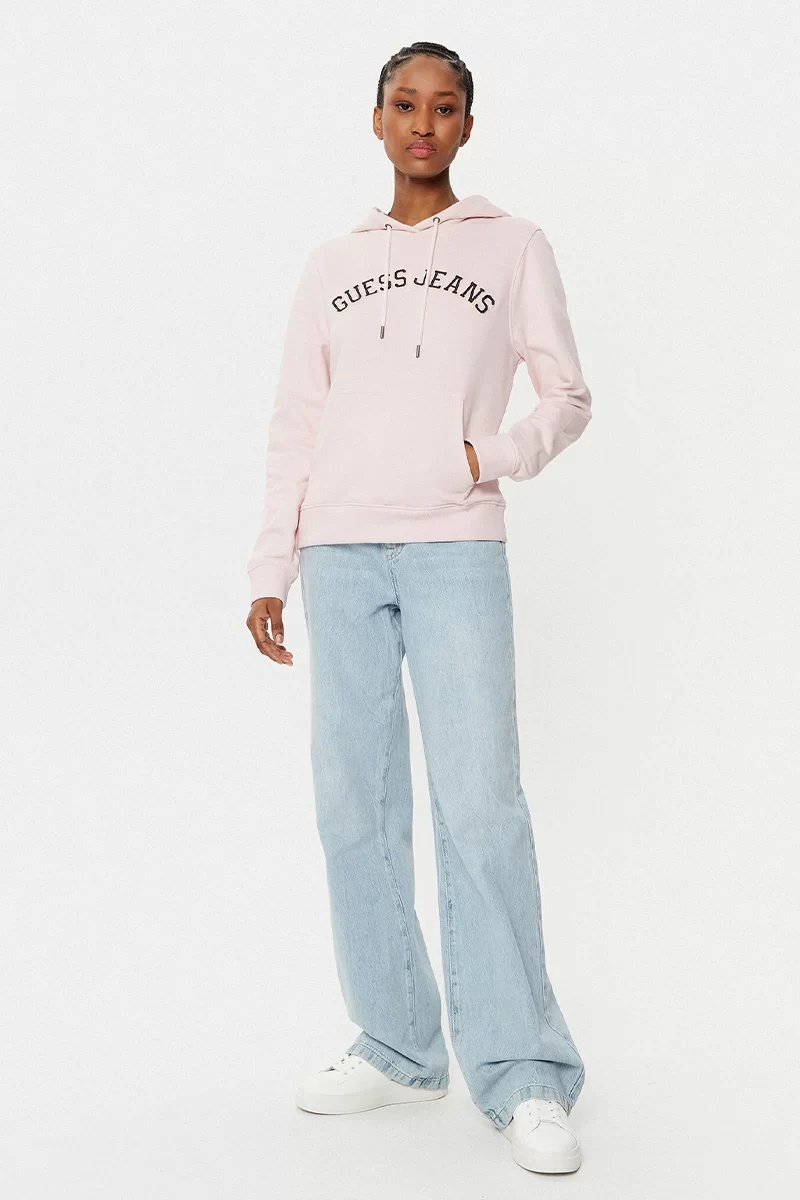 Guess jeans Gj Reg Hoodıe College Sweatsh Kadın Pembe Sweatshirt W5RQ17K68I4-A61U