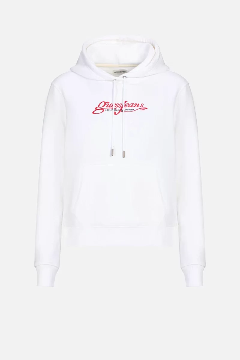 Guess jeans Gj Hood Reg La Calı Emb Sweat Kadın Beyaz Sweatshirt W4YQ12KC811-G011